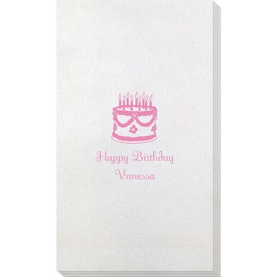 Sweet Floral Birthday Cake Bamboo Luxe Guest Towels